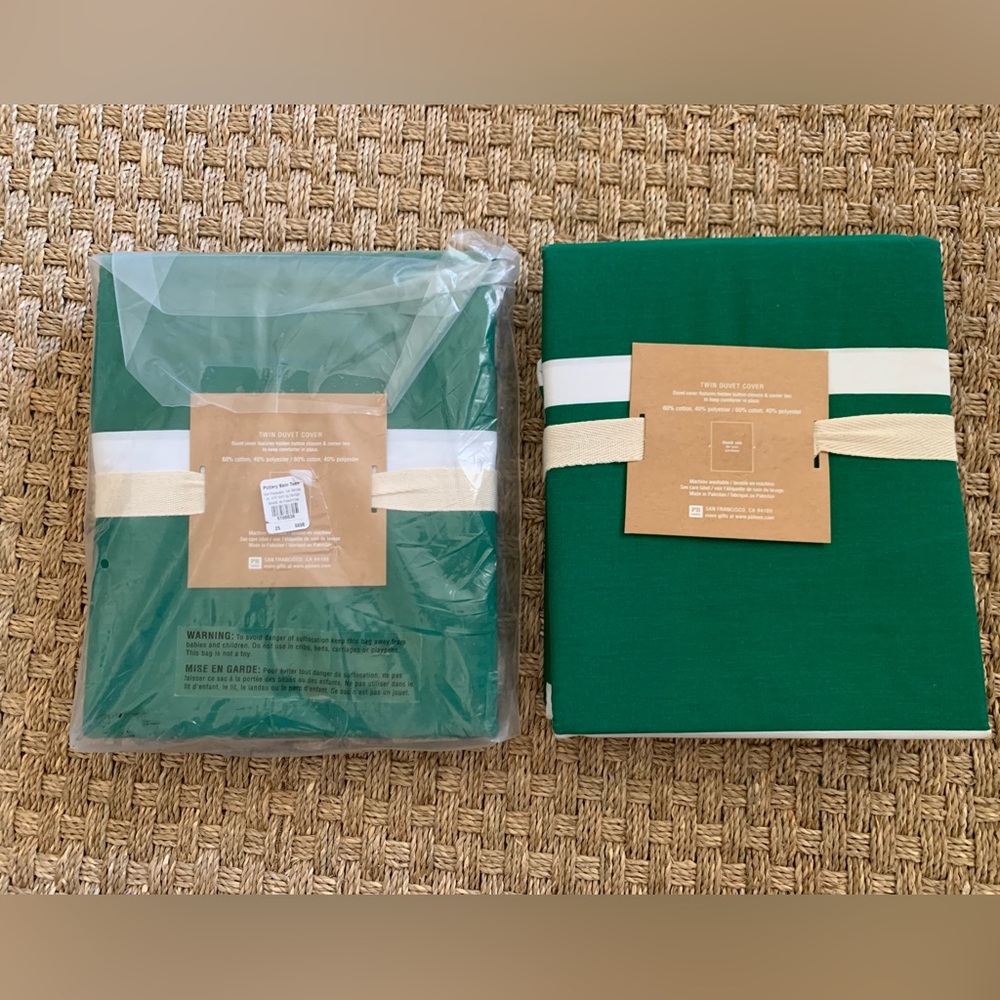 PB Teen Twin Duvets-Boathouse Stripe Green
2 Available- selling separately - Picture 3 of 4
